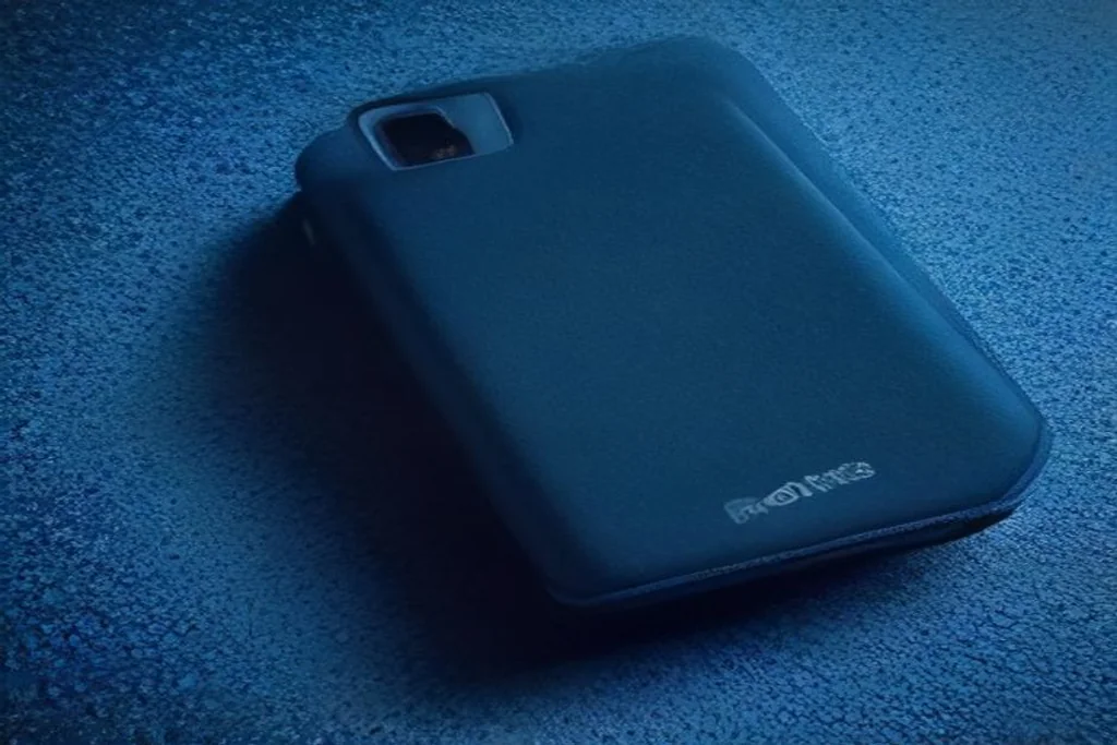 Closed dark smartphone beside a set of keys on a dark blue felt surface