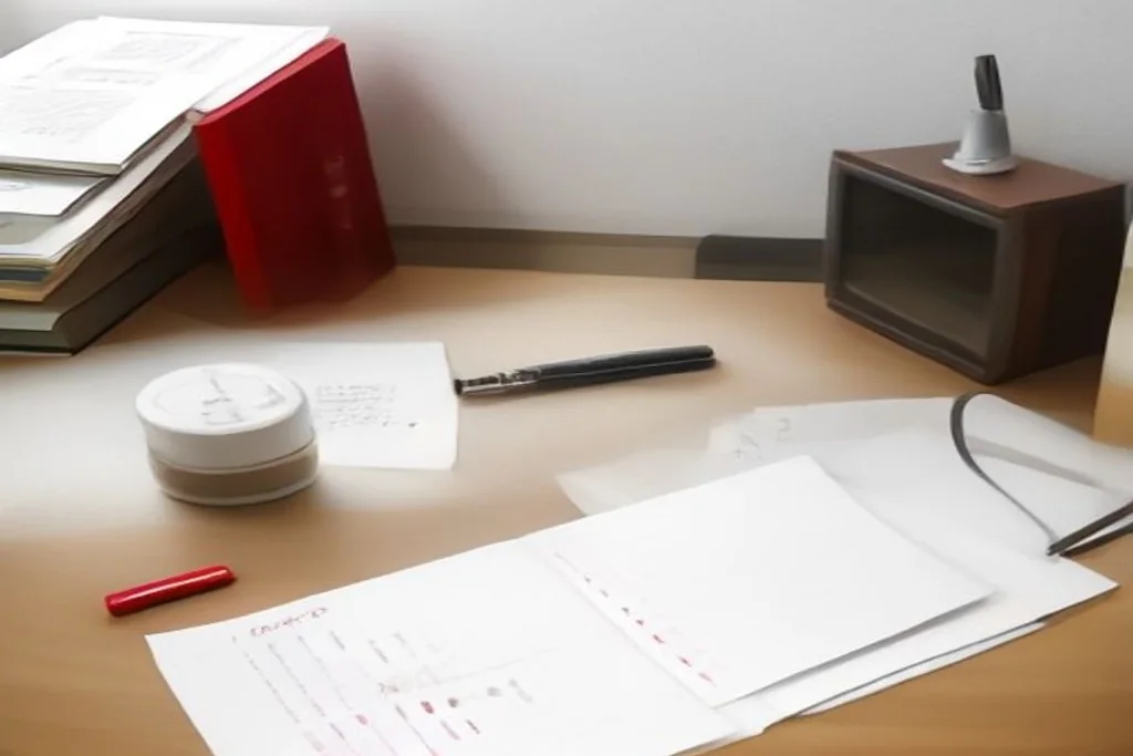 Warning-free calm desk scene with a single red marker and blank paper, dark